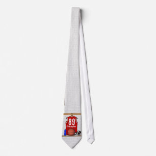 Personalised red and White Basketball Jersey Tie