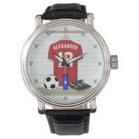 Personalised Red and White Football Soccer Jersey