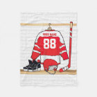 Personalised Red and White Ice Hockey Jersey