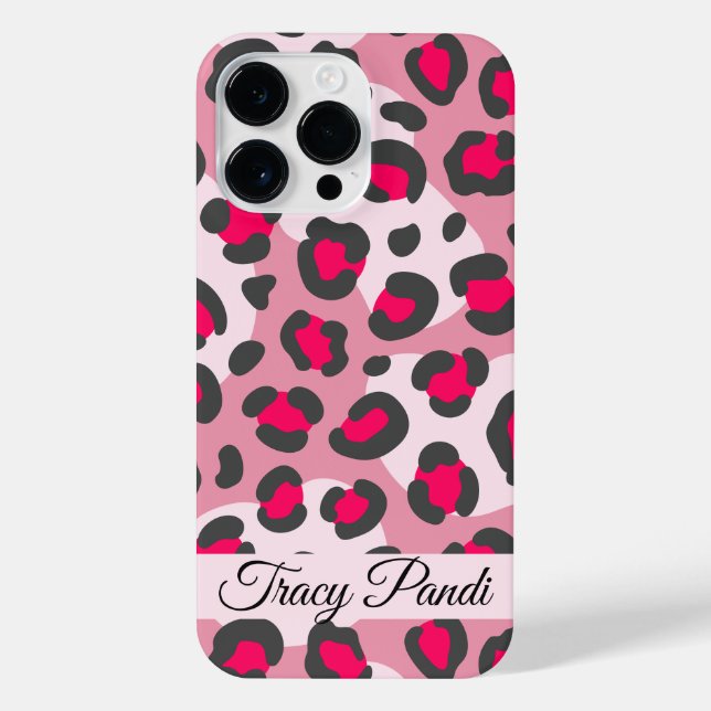 Personalised red animal print iPhone case (Back)