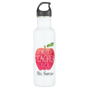 Personalised Red Apple Best Teacher Ever 710 Ml Water Bottle