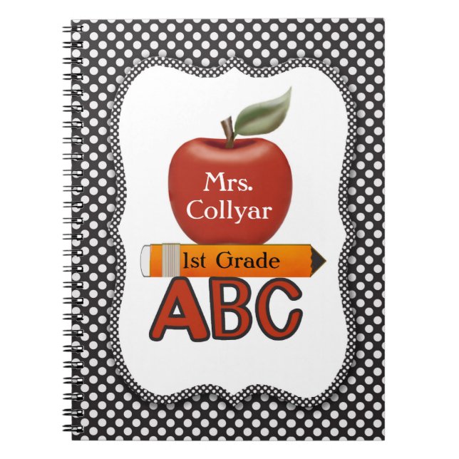 Personalised Red Apple Teacher's Journal (Front)