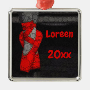 Personalised Red Ballerina Slippers Metal Tree Decoration
