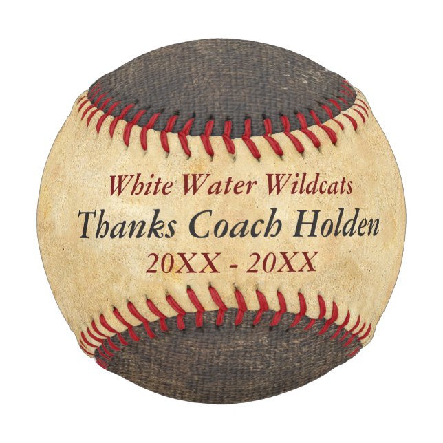 Personalised Red Baseball Coach Thank You (Front)