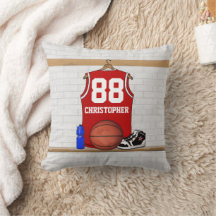 Personalised Red basketball jersey Cushion