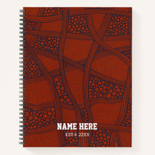 Personalised Red &Black Abstract Spiral Notebook