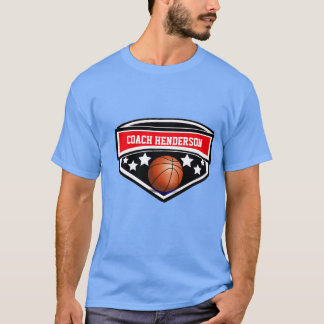 Personalised Red, black and white Basketball coach T-Shirt