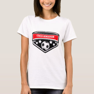 Personalised Red, Black and White Soccer coach T-Shirt