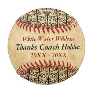 Personalised Red Black Baseball Coach Thank You