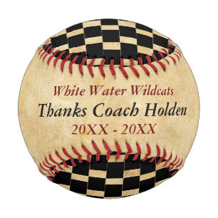 Personalised Red Black Baseball Coach Thank You