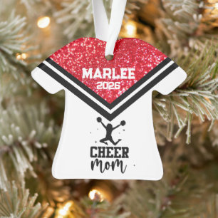 Personalised Red & Black Cheer Mum Ornament