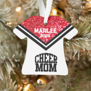 Personalised Red & Black Cheer Mum Ornament