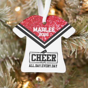 Personalised Red & Black Cheer Mum Ornament