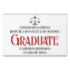 Personalised Red Black Law School Graduate Yard