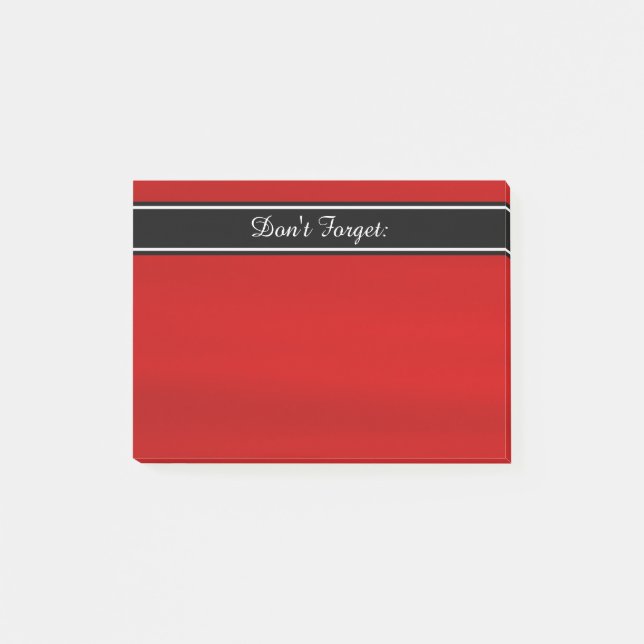 Personalised Red Black White Post It Notes (Front)