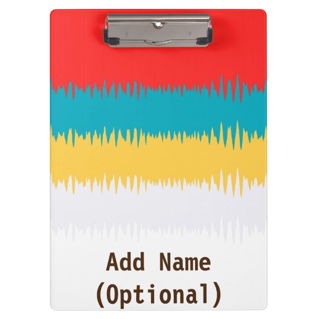 Personalised Red Blue Yellow White Grey CUTE Clipboard (Front)