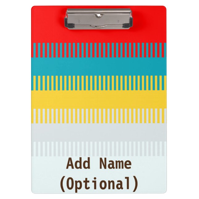 Personalised Red Blue Yellow White Grey CUTE Clipboard (Front)