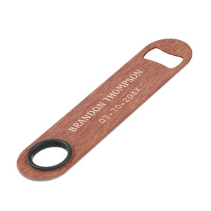 Personalised Red Brown Classy Wood Grain Pattern