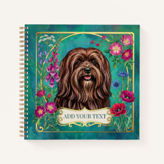 Personalised Red Brown Lhasa Apso Square Notebook
