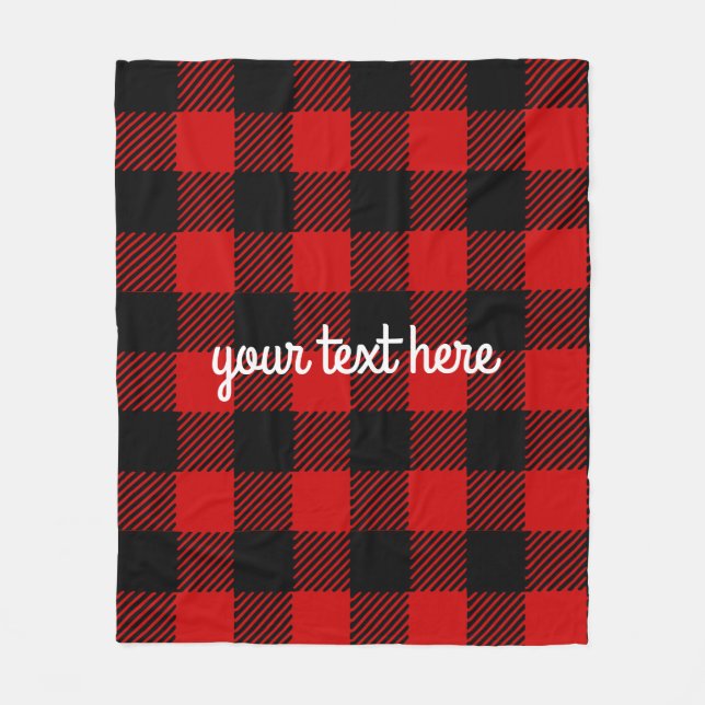 Personalised Red Buffalo Plaid Blanket (Front)