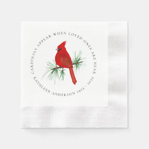 Personalised Red Cardinal Funeral Wake Napkins