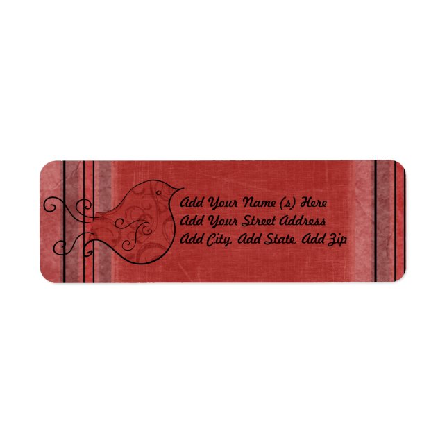 Personalised Red Cardinal Holiday Address Labels (Front)