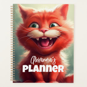Personalised Red Cat Planner for Cat Lovers