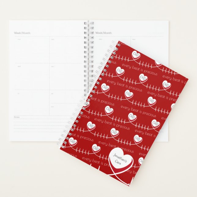 Personalised Red CHD Heart Care Planner (Display)
