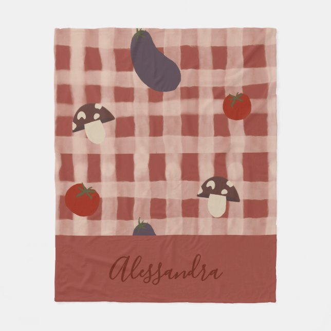 Personalised Red Chequered Vegetable Blanket Gift (Front)