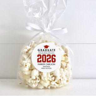 Personalised Red Class of 2026 Graduation Sticker