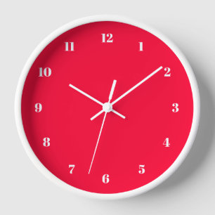 Personalised Red Clock - Custom Colours and Font