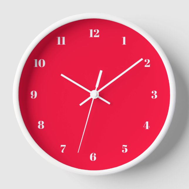 Personalised Red Clock - Custom Colours and Font (Front)