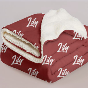 Personalised Red Cosy Winter Blanket for Mum & Dad