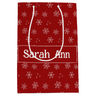 Personalised Red Custom Snowflake Gift Bag