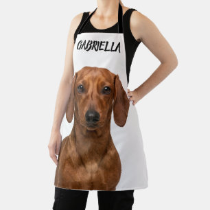 Personalised Red Dachshund Photo Dog Photo Apron
