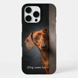 Personalised Red Dachshund Portrait iPhone 16 Pro Max Case
