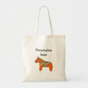 Personalised Red Dala Horse tote bag