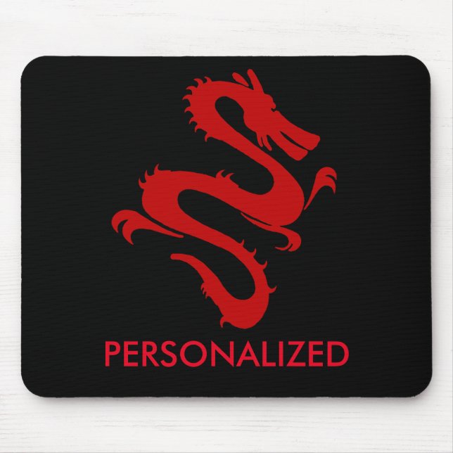 Personalised Red Dragon Mouse Mat (Front)