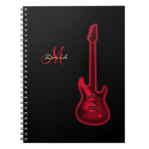 Personalised Red Electric Guitar Music Notebook