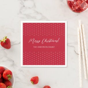 Personalised Red Elegant Script Napkin