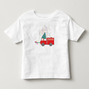 Personalised Red Fire Truck Birthday Party  Toddler T-Shirt