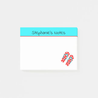Personalised Red Flip Flops Summer Beach Post-it Notes