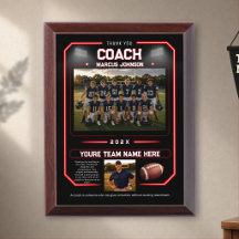 Personalised Red Football Coach Gift Thank you A