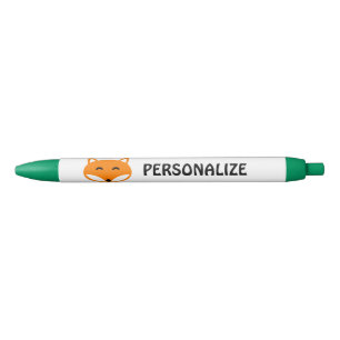 Personalised red fox logo writing pens   Blue ink