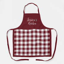 Personalised Red Gingham Apron