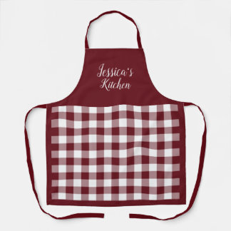 Personalised Red Gingham Apron