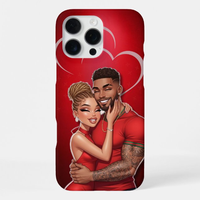 Personalised Red Glamour Couple Phone Case  (Back)
