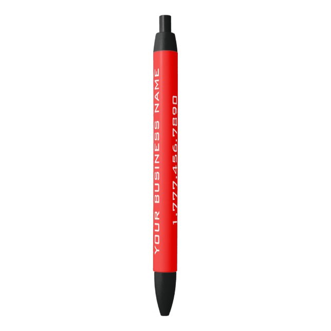 Personalised Red GMF Black Ink Pen (Front Vertical)