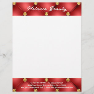 Personalised Red Gold Diamond Framed Letterhead