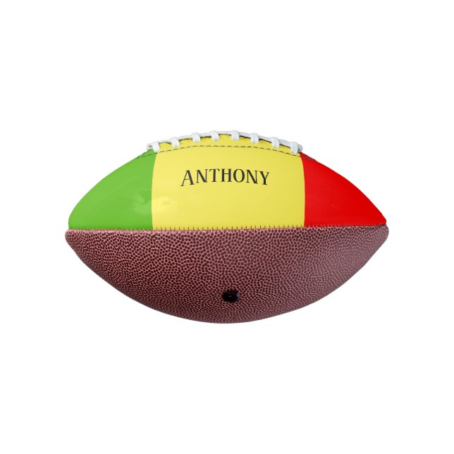 Personalised Red Gold & Green American Football (Rotated 270)